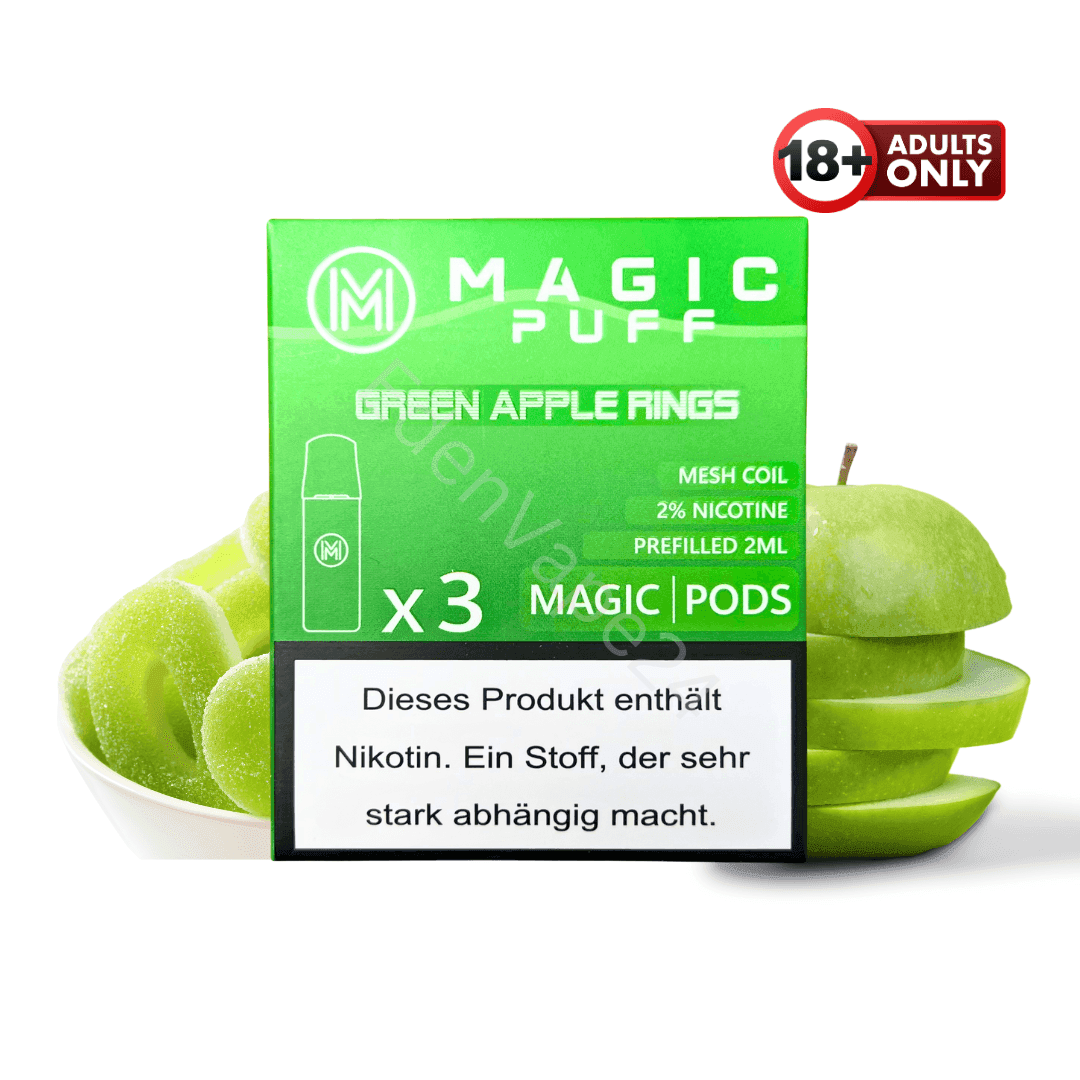 Magic Puff Pods - Green Apple Rings - EdenVape24